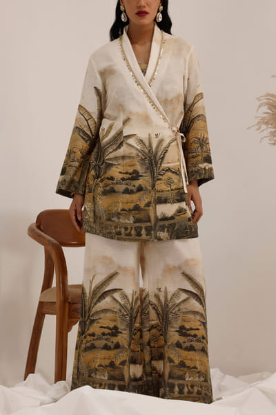 Off-white palm tree printed co-ords