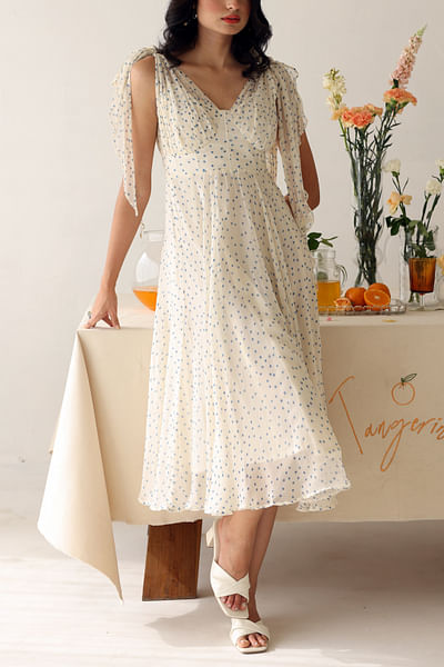 Off-white polka dot printed dress
