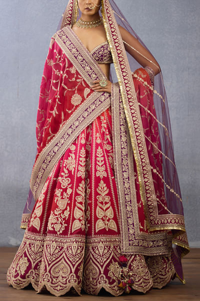 Ombre zari embroidered lehenga set