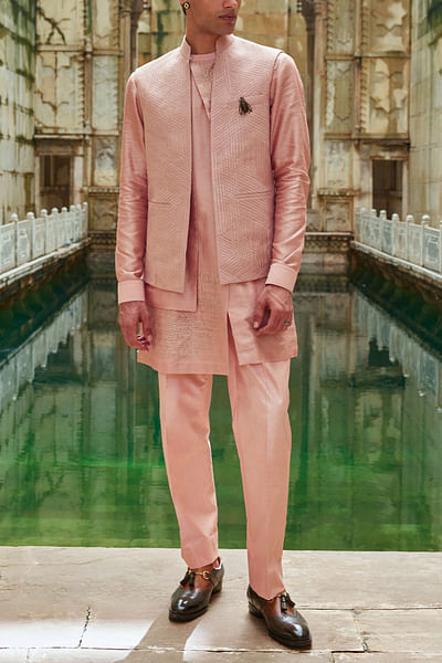Onion pink front open jacket