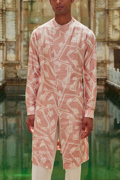 Onion pink printed kurta set