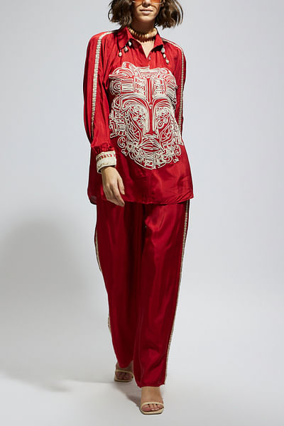 Orange embellished co-ords