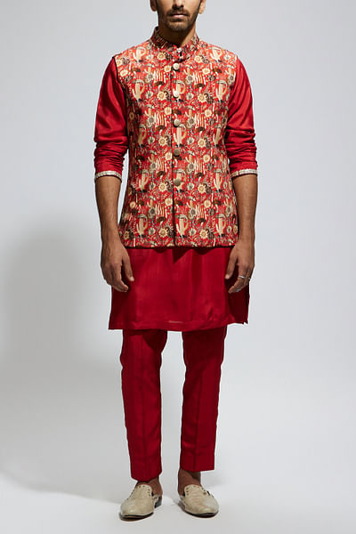 Orange floral printed bandi