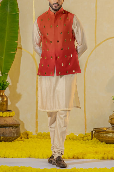Orange ombre embellished bandi