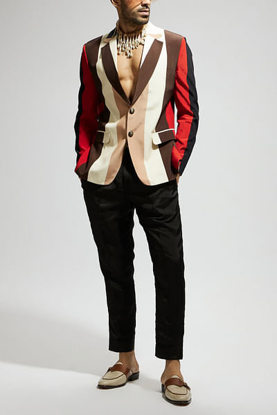 Orange striped blazer