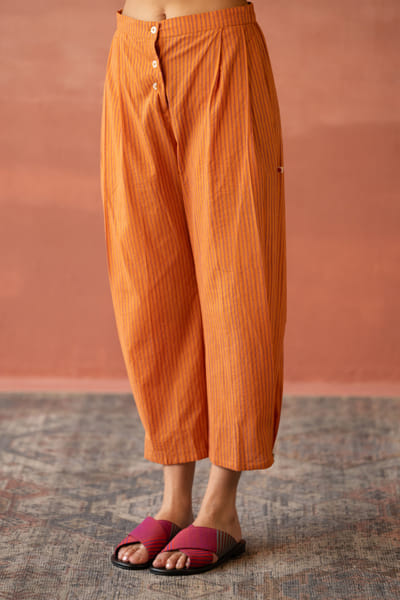 Orange striped pattern pant