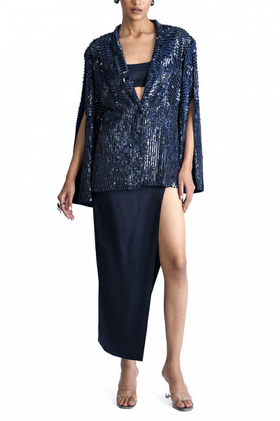 Pacific blue embellished jacket