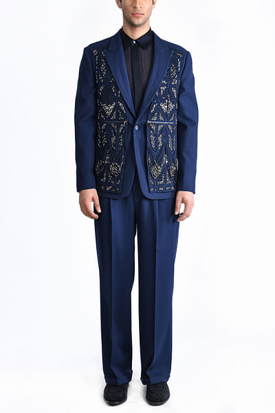 Pacific blue geometric cord detail jacket