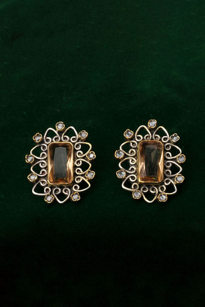 Peach gemstone earrings