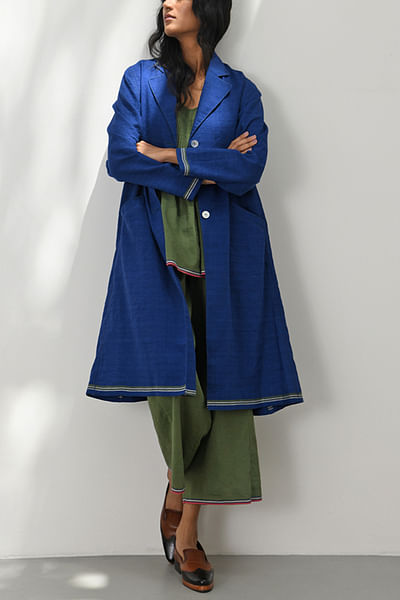 Persian blue A-line jacket
