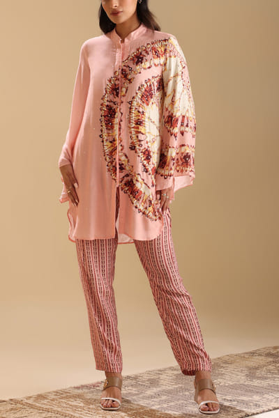 Soup by Sougat Paul Pink abstract printed co-ords SSPAUG2401