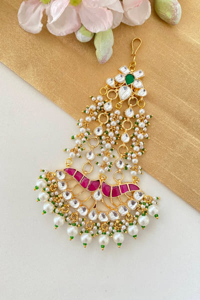 Namasya Pink and green kundan passa NAMAUG24D110