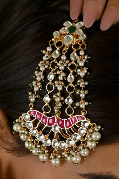 Namasya Pink and green kundan passa NAMAUG24D110
