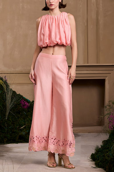 Pink chanderi top