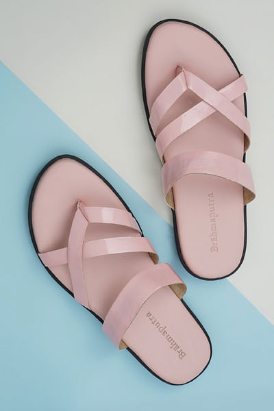 Pink criss cross sandals