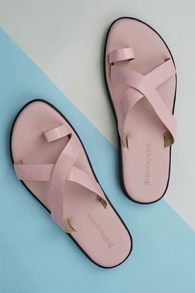 Pink cross sandals