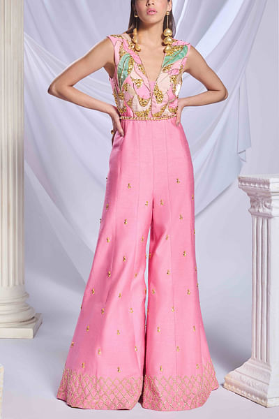 Pink embellished jumpsuit