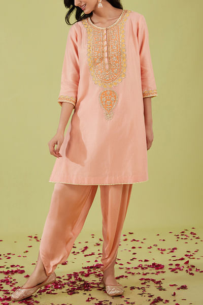 Pink embroidered kurta set