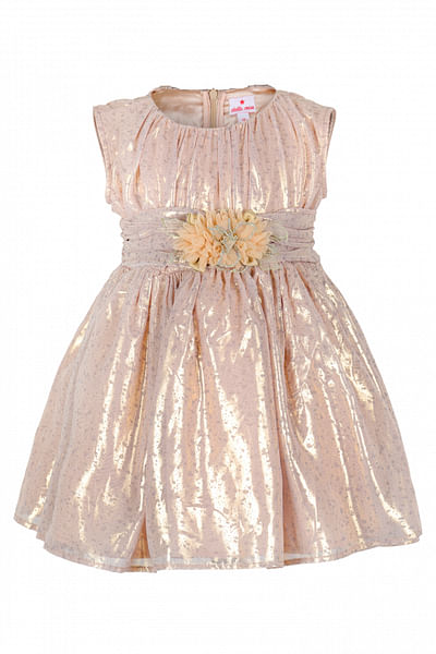 Pink foil printed dress