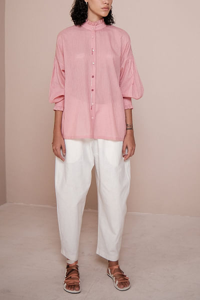 Pink frill shirt and pants