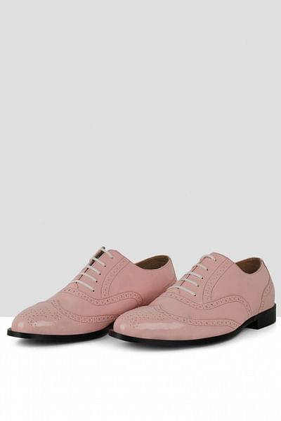 Pink lace-up brogues