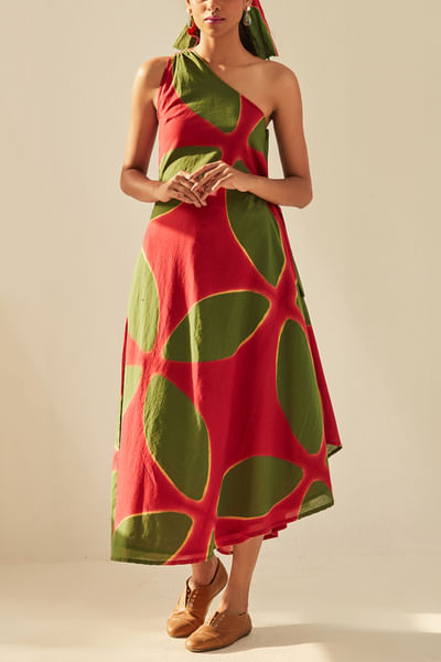 Pink shibori dyed dress