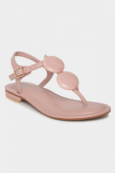Pink stone and bead embellished flats