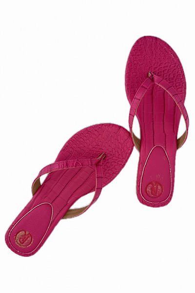 Pink textured flats