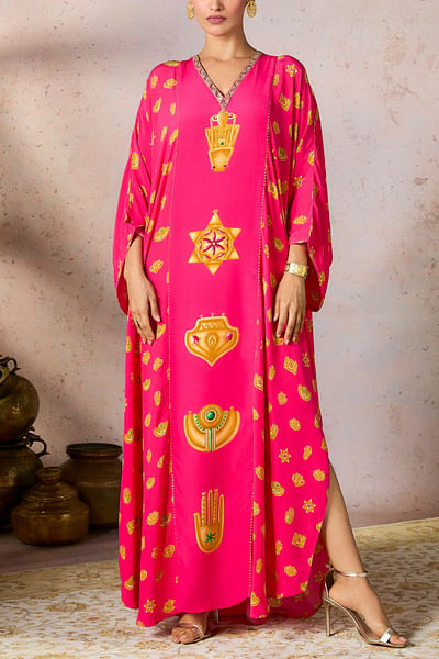 Pink trinket printed kaftan