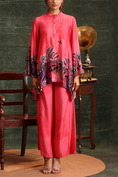 Pink tropical printed co-ords