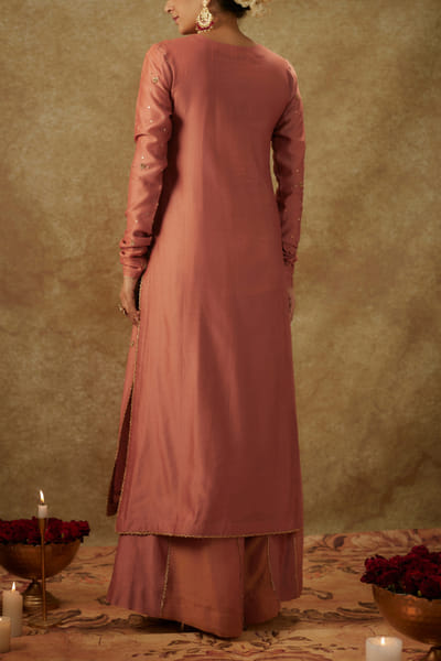 The Aarya Pink zardozi embroidery kurta set ARYNOV24D120