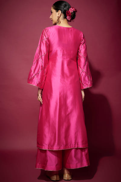 The Aarya Pink zardozi embroidery kurta set THEFEB25D117637