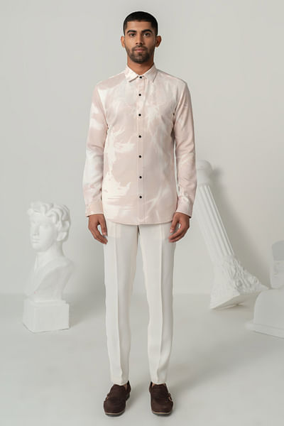 Pinkish petal mist printed shirt