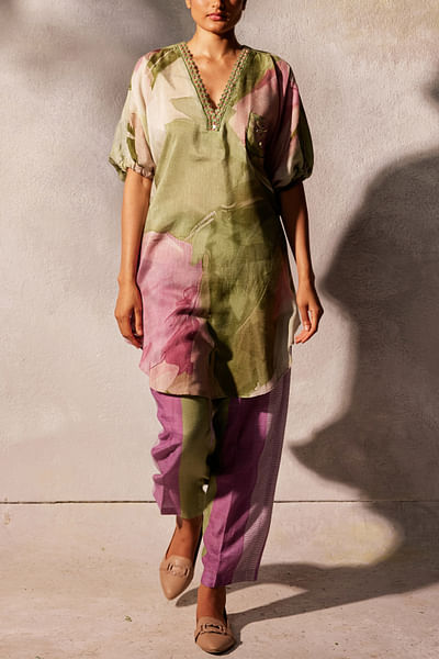 Pista green printed co-ords