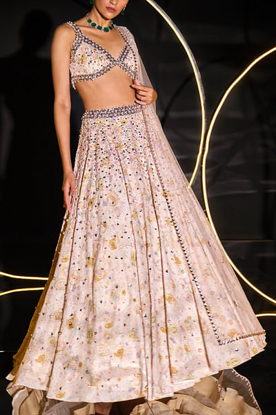 Poudre zodiac printed lehenga set