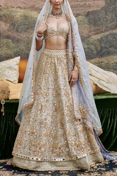 Powder blue lehenga set
