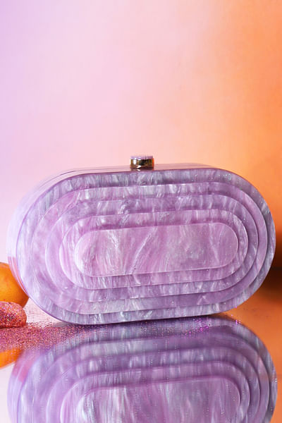 Purple 3D marbel clutch