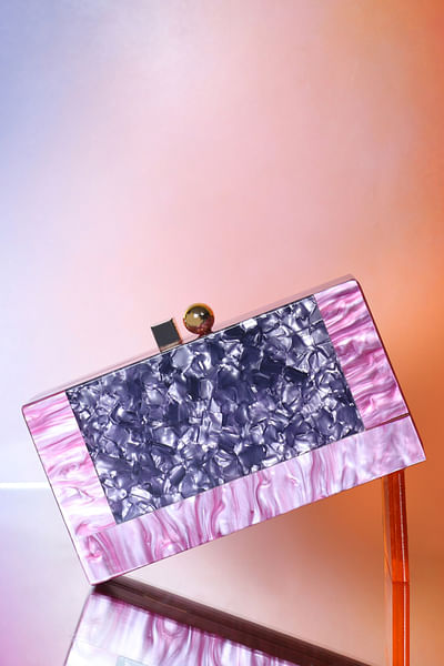 Purple acrylic and resin clutch