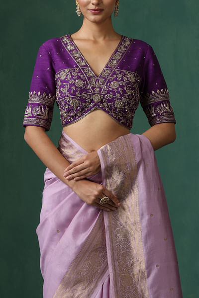 Purple embroidered blouse