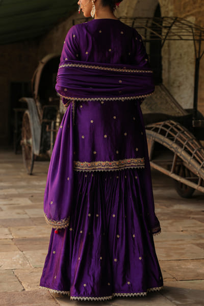 Niti Bothra Purple floral embroidery sharara set NITJAN24DP202
