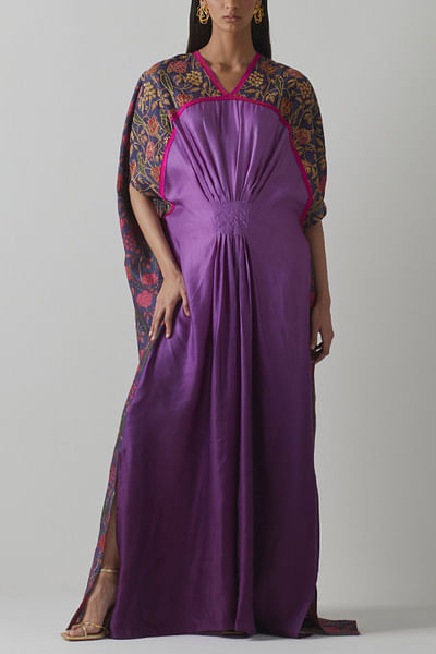 Purple floral printed kaftan