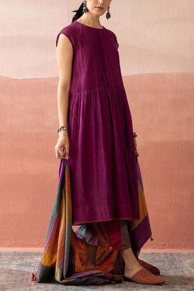Purple handwoven kurta