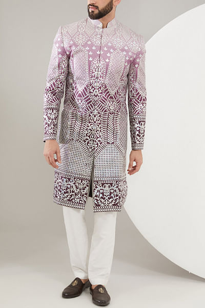 Purple ombre shade sherwani
