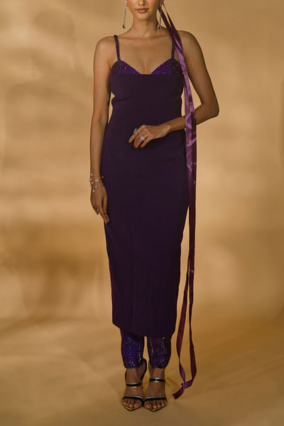 Purple tube dress set