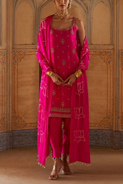 Rani floral embroidered kurta set