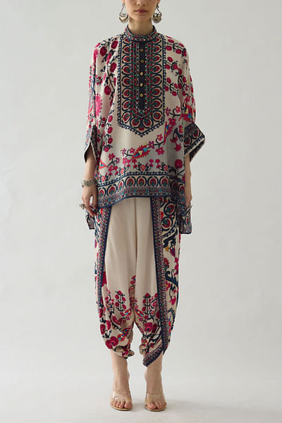 Raspberry artisanal print tunic