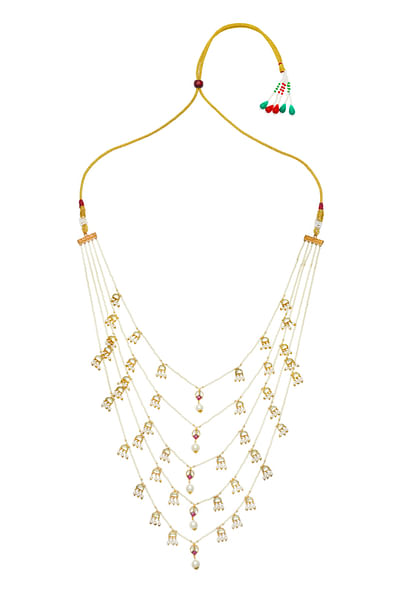 Red and gold kundan necklace