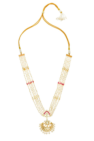 Red and gold kundan necklace
