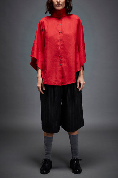 Red back flap shirt