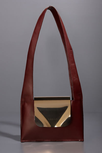 Red metallic shoulder bag
